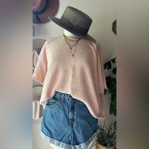 J.JILL PURE JILL textured dolman short sleeve blouse Pink Women’s SIZE XL casual